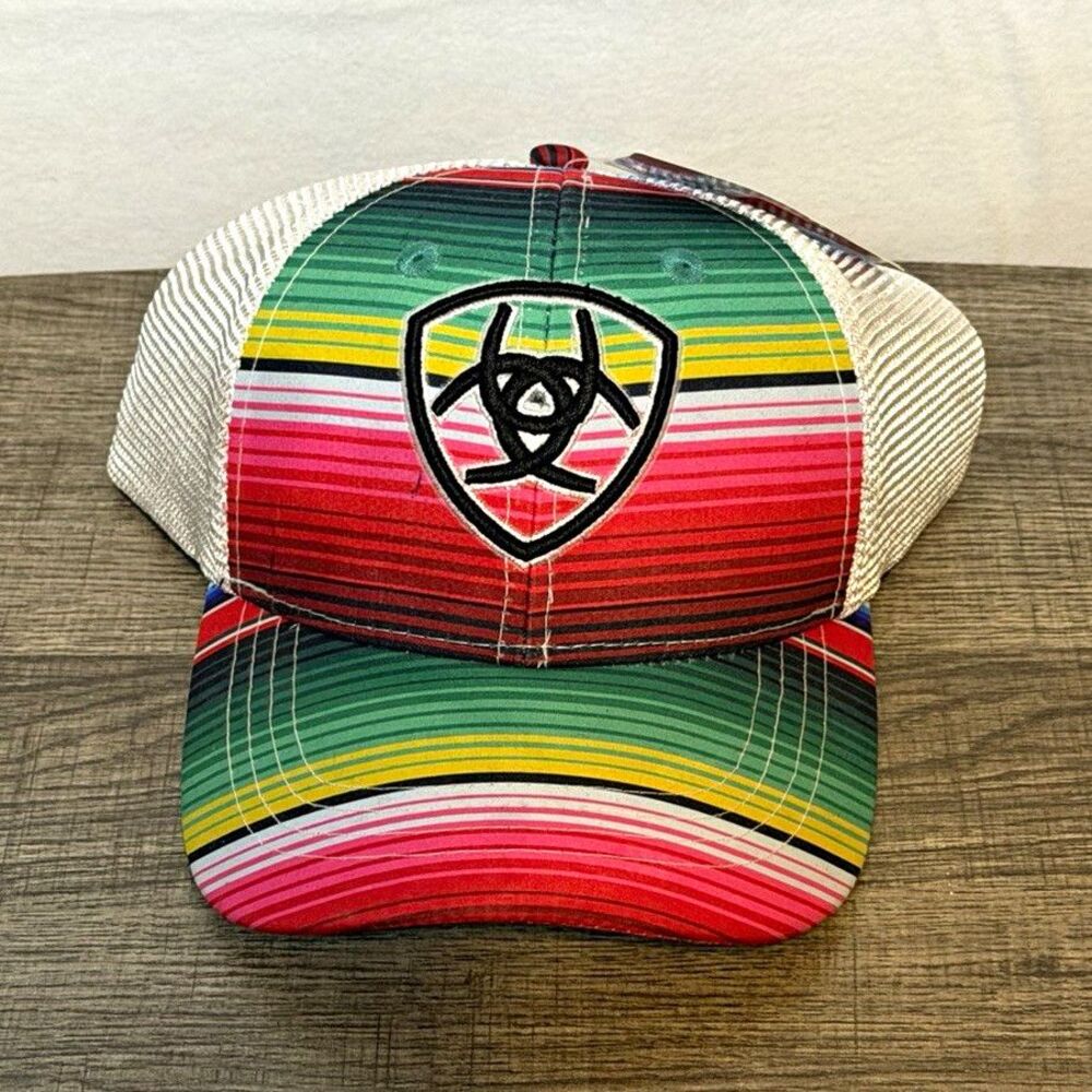 Ariat Trucker Hat One Size Multicolor/White Striped Mesh Back Adjustable